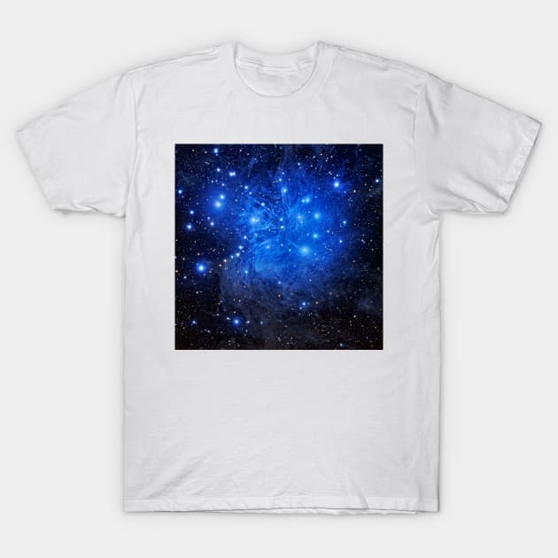 Pleiades star cluster, optical image (C021/8243) T-Shirt by SciencePhoto